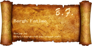 Bergh Fatime névjegykártya
